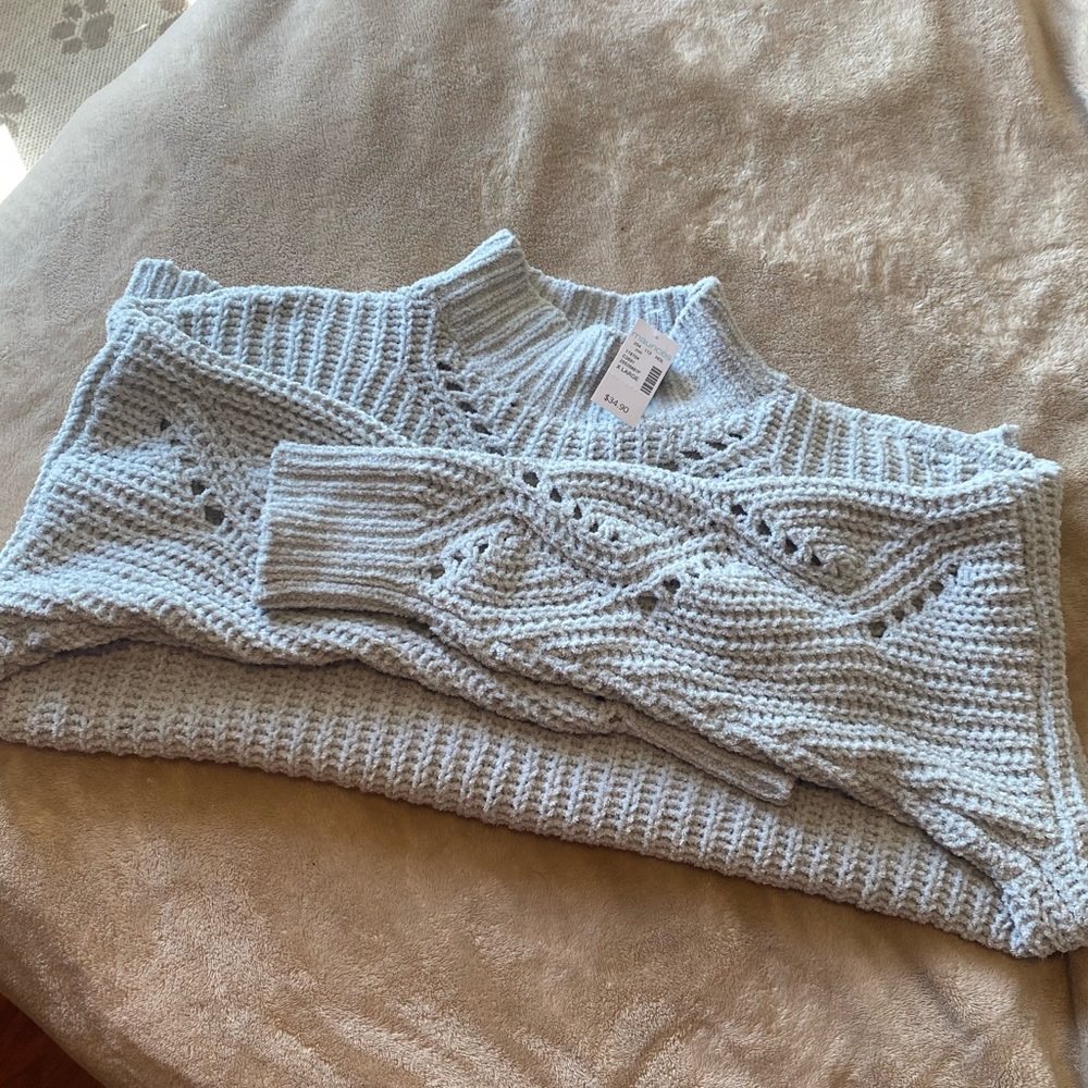 Mock neck, chenille sweater
